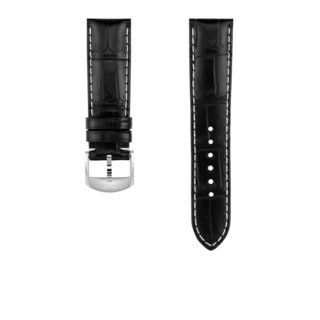 Black alligator leather strap - 20 mm