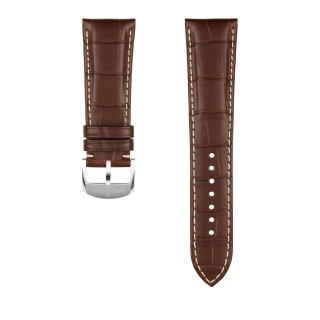 Brown alligator leather strap - 24 mm