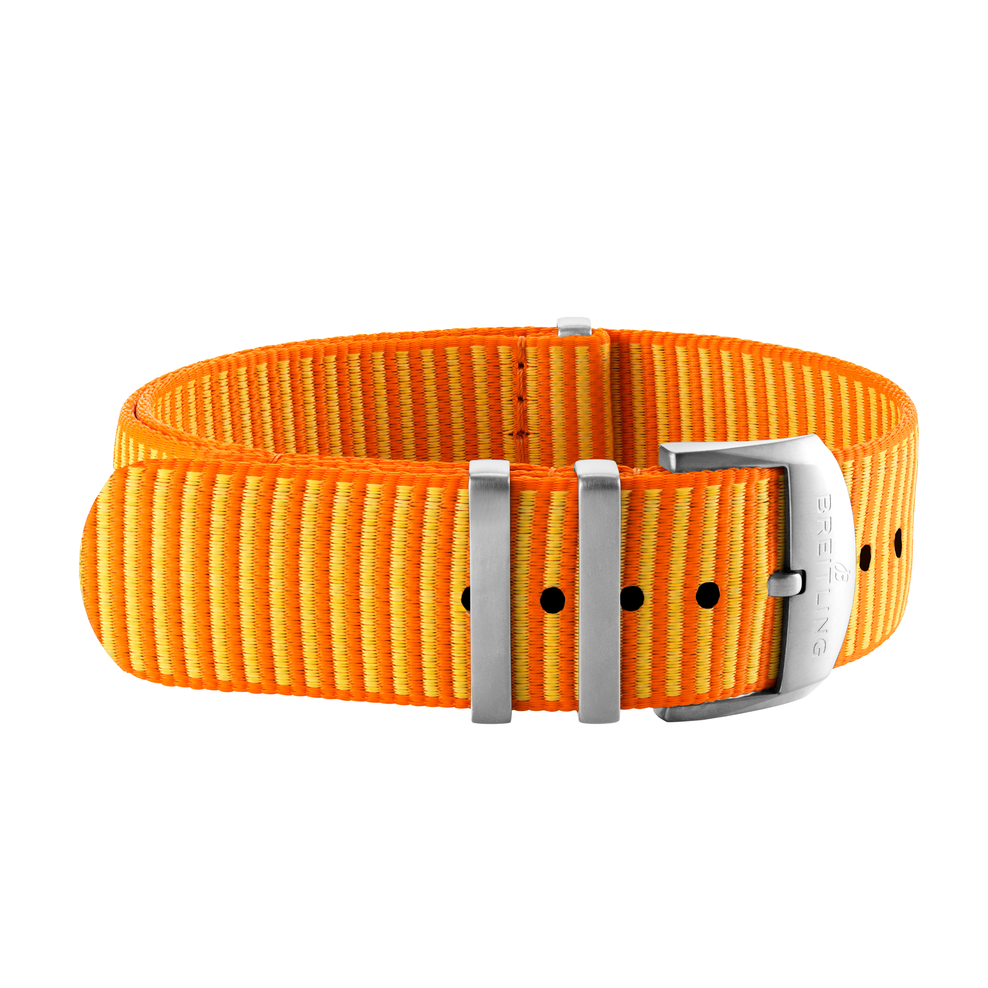 Orange Outerknown Econyl®-yarn single-piece strap (with stainless steel keepers) - 20 mm