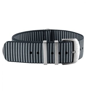 Grey Outerknown Econyl®-yarn single-piece strap (with stainless steel keepers) - 22 mm