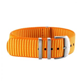 Orange Outerknown Econyl®-yarn single-piece strap (with stainless steel keepers) - 22 mm