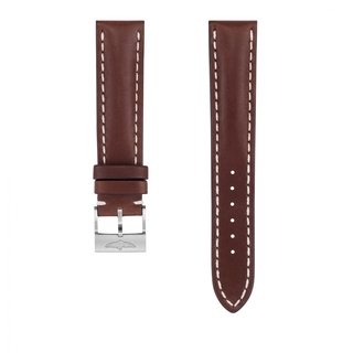 Brown novo nappa calfskin leather strap - 20 mm