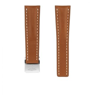 Gold novo nappa calfskin leather strap - 24 mm