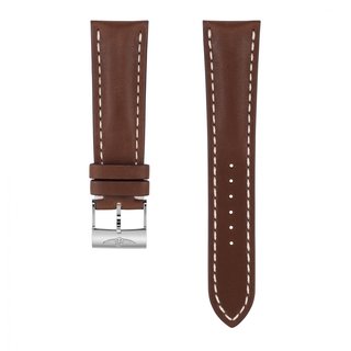 Brown novo nappa calfskin leather strap - 24 mm