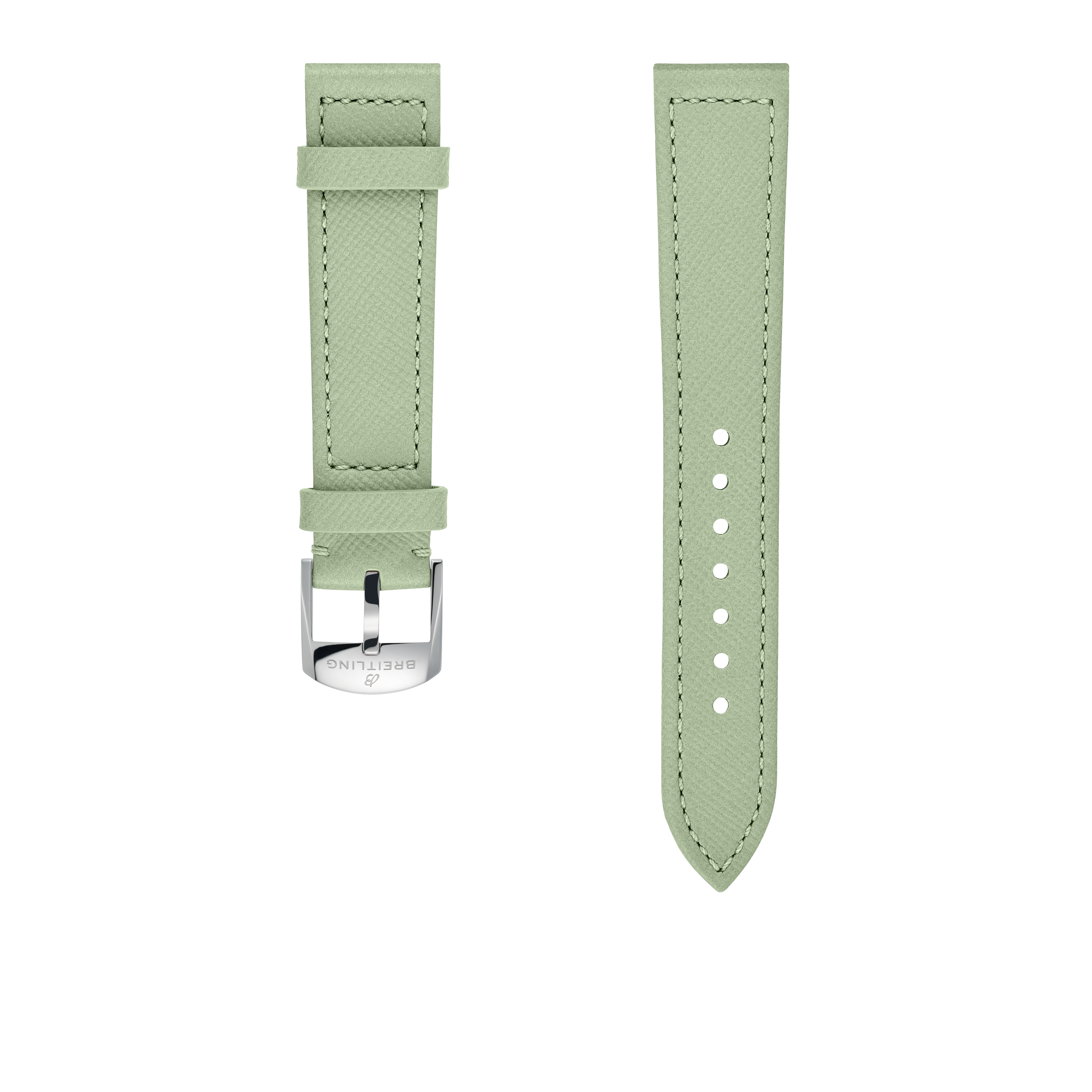 Mint green calfskin leather strap - 18 mm
